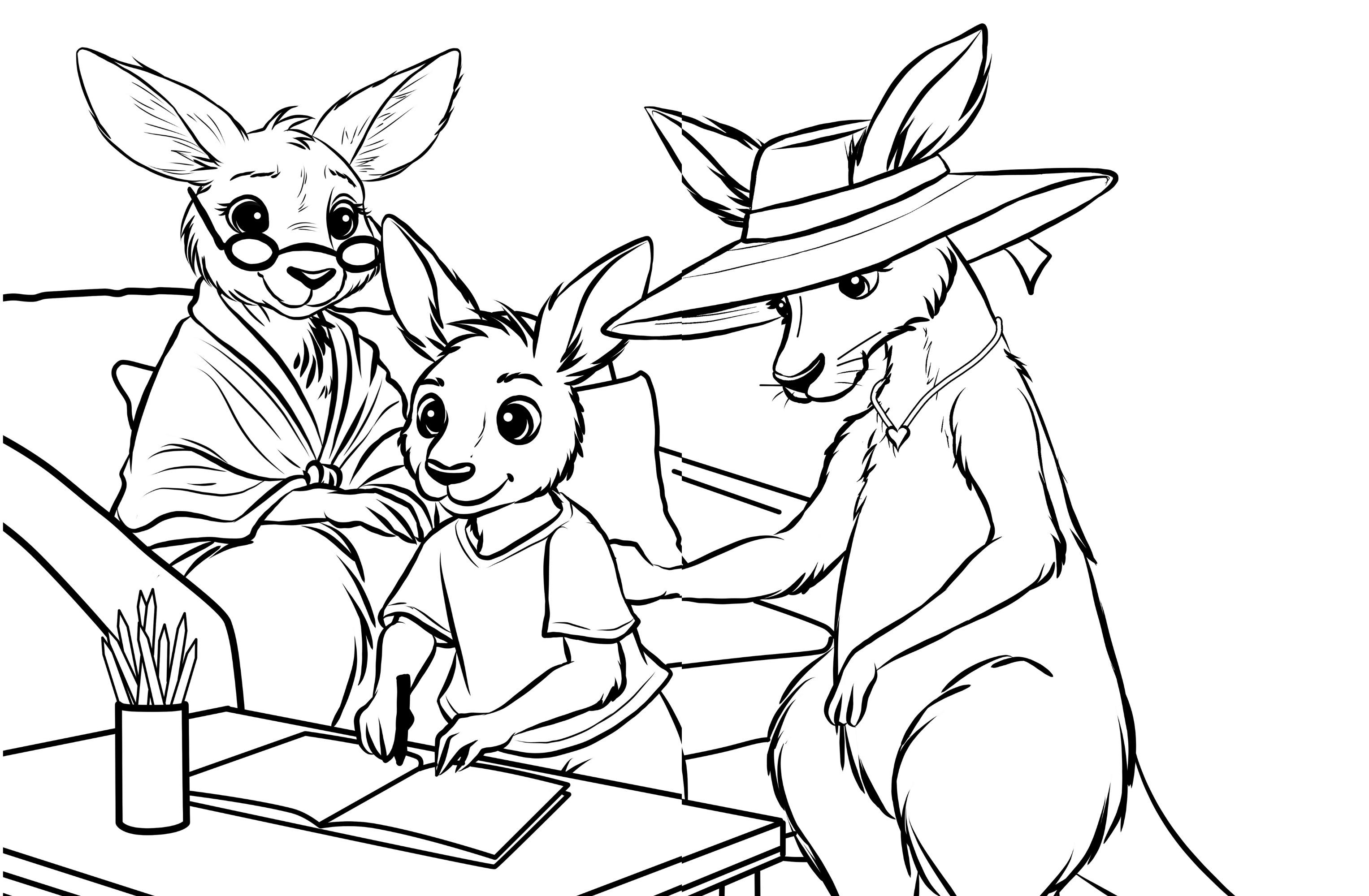 Why Won't You Go to School, Kiki Kangaroo?: Activity Coloring Book